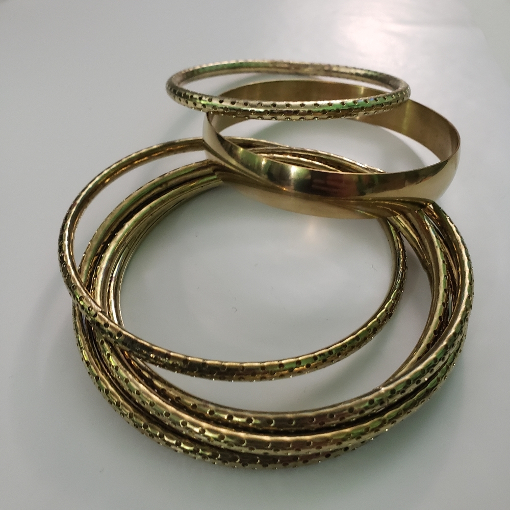 Gold Tone Bangle Bracelets